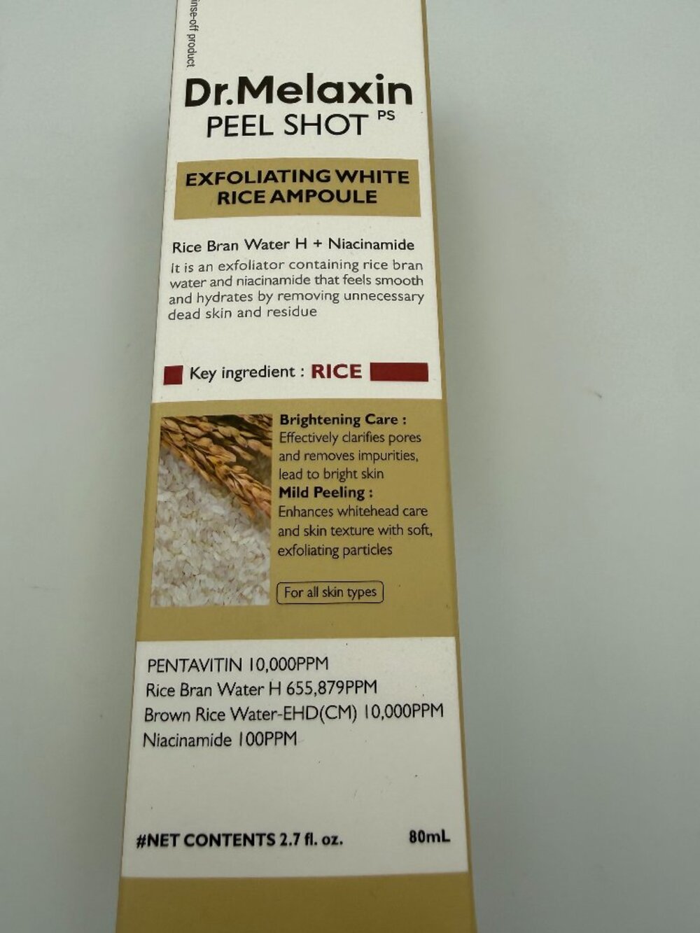 Dr.Melaxin Peel Shot Exfoliating White Rice Ampoule 80ml